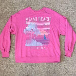 Hollister Pink Miami Beach Graphic Sweatshirt